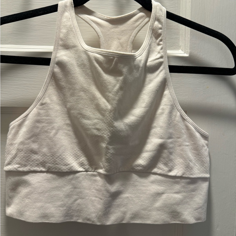 Women's White Racerback Crop Top